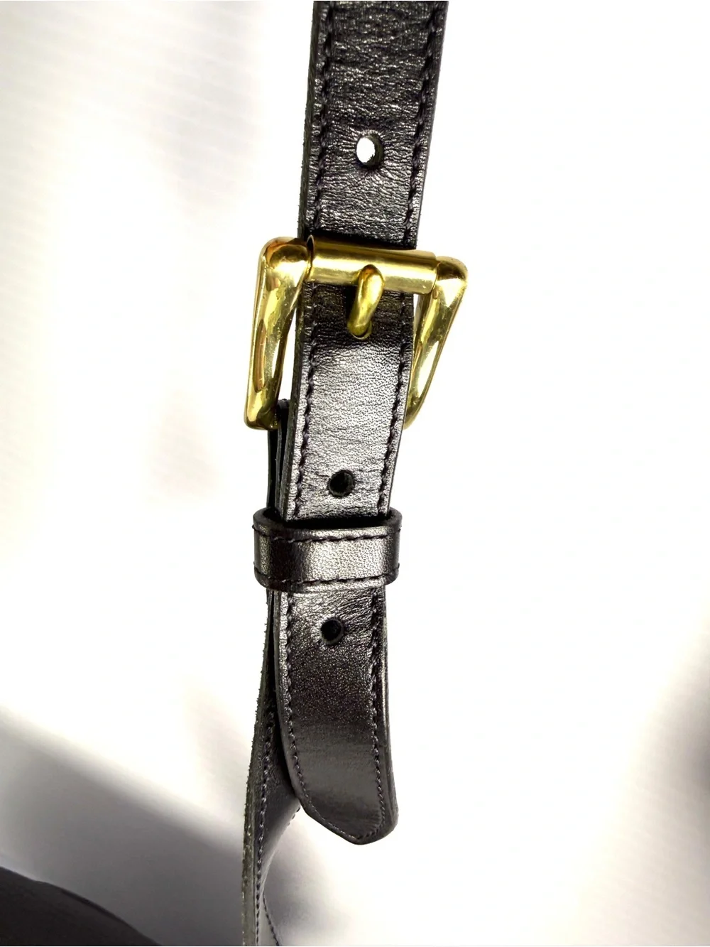 Dooney & Bourke Black Pebbled Leather Messenger with Gold-Tone Buckle